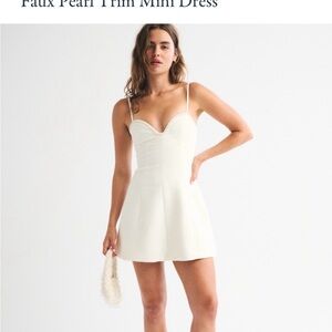 Abercrombie & Fitch White Mini Dress with Pearl Detail 💜